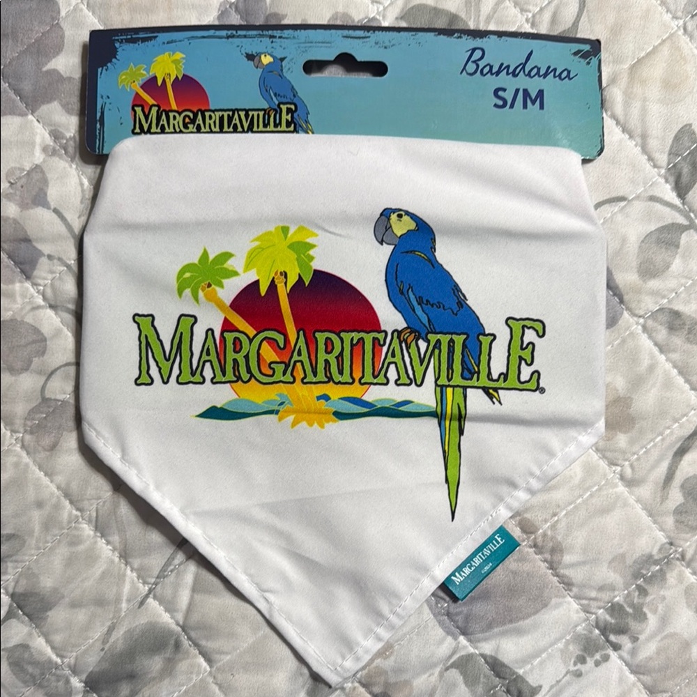 Margaritaville White pet Bandana